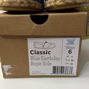 Toms Blue Espadrille Rope Sole Women's Slip-On